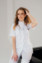 Young nurse portrait on white background
