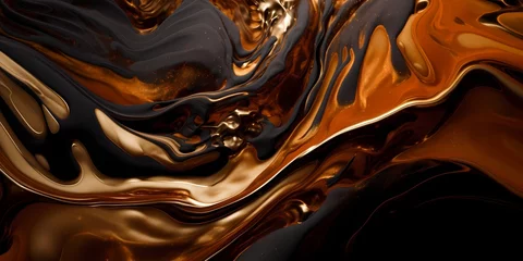 Foto op Canvas A mesmerizing blend of molten copper and molasses hues creates a dynamic and ever-evolving liquid landscape that captivates the imagination. © Abdullah