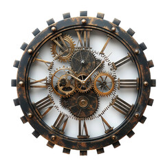 Machanical Clock on white or transparent background