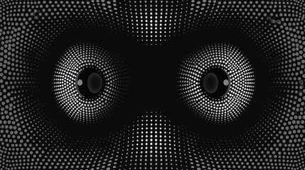 a black and white photo of a speaker with two speakers on each side of the speaker, and two speakers on the other side of the speaker.