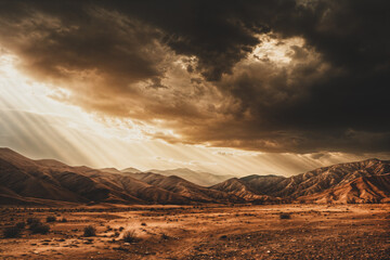 sunset over the desert