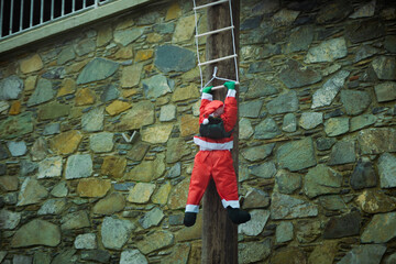 Santa on stair new year 