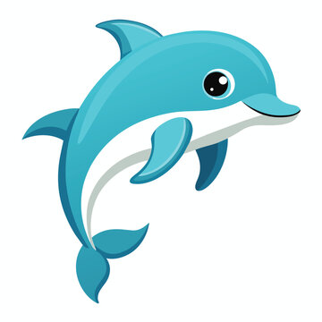 Color dolphin white background vector illustration