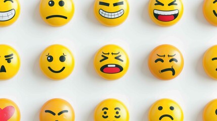 Naklejka premium set of emoticons with different emotions