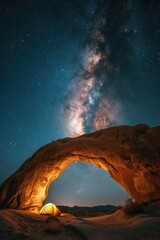 Milky Way Galaxy Viewed from a Desert Rock Arch