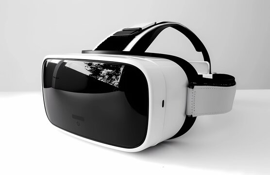 Virtual reality glasseds on white background. Concept of technology, gadgets. VR goggles. Innovative and future technologies, layout.