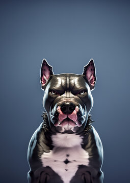 Brave dangerous pitbull