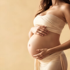 pregnant woman, studio photo of a beautiful woman.
