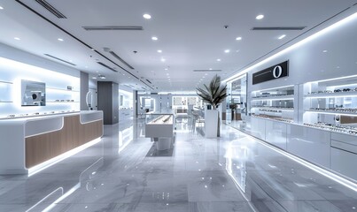 An optical showroom in a modern hospital
