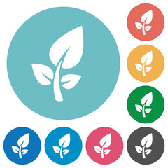 Fototapeta premium Sustainability solid flat round icons