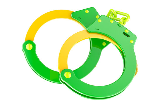 Kids Hand Cuffs, plastic handcuffs. 3D rendering isolated on transparent background