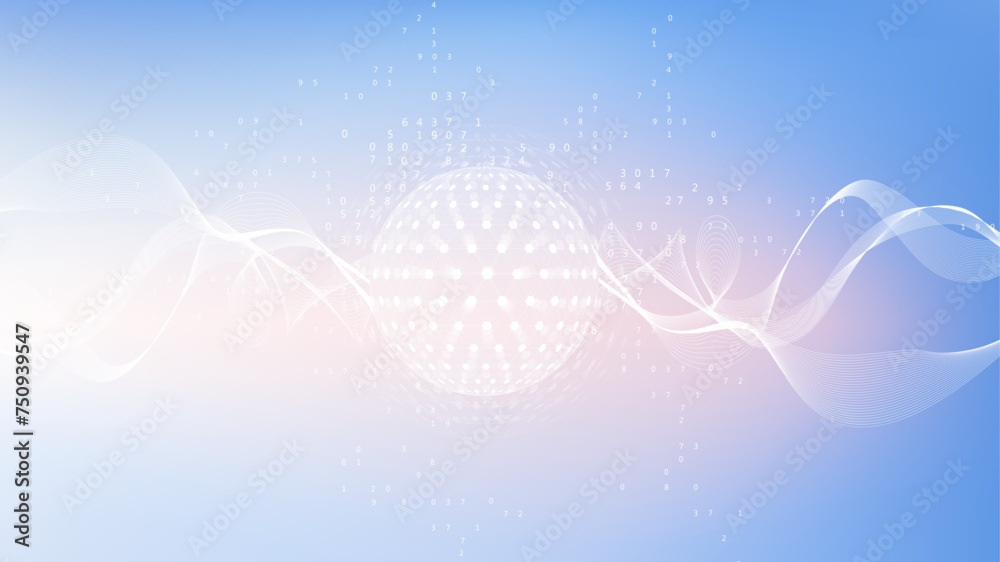 Fototapete quantum computing. quantum processing. artificial intelligence quantum computer technology concept. 