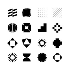 Abstract geometric shapes and grids.