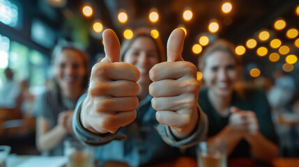 business people hands making a thumbs up and approving the new project