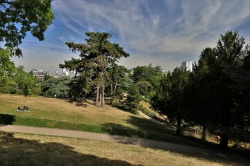 Buttes-Chaumont park in Paris 19th arrondissement