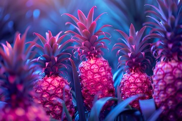 Colorful summer pineapple concept art