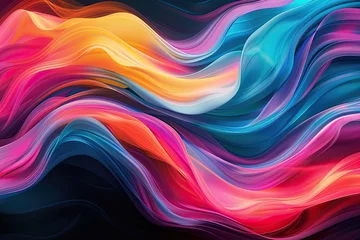 Fotobehang colorful abstract wave background Abstract rainbow colors wave background Spectrum color flow wave © PinkiePie