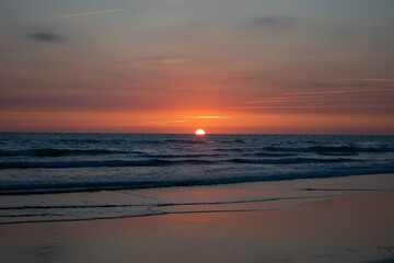 Red sunset at the beach.NEF