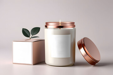 Accent candle packaging product display mockup, Jar candle