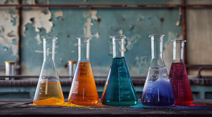 Laboratory glassware containing chemical substances
