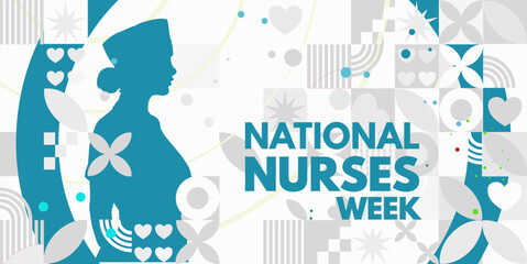 National Nurses Week  banner, card, background - vector illustration - obrazy, fototapety, plakaty
