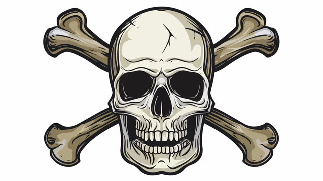A skull and crossbones. isolated on white background