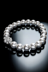 Obraz premium An exquisite natural pearl bead bracelet, a symbol of elegance and sophistication, beautifully crafted for refined fashion statements.
