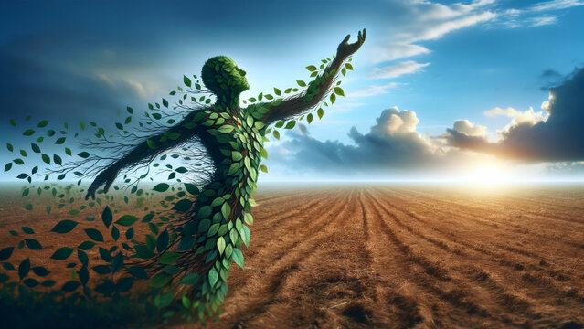 Human and Nature Unity Eco Concept Image