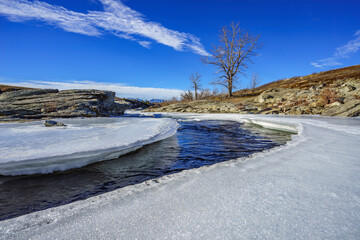 Oldman River in Early Spring, Southern Alberta
