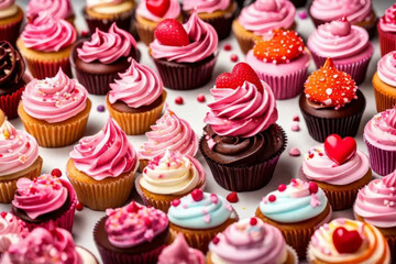 cupcakes with pink icing