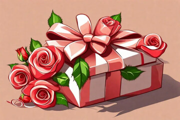 gift box with roses