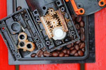 Brewing unit, defective gears of a fully automatic coffee machine