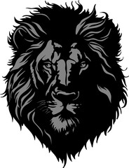 Lion head vector image. Black and white lion. - 750962154