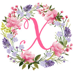 Flower Wreath Letters Monogram