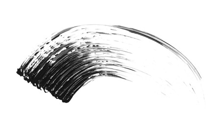 Smear of black mascara isolated on white, top view