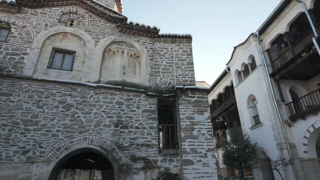 Winter view of Medieval Bachkovo Monastery Dormition of the Mother of God, Bulgaria