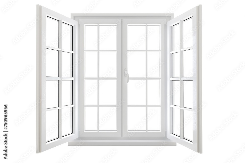 Poster A simple open window with a white frame. Ideal for interior design concepts