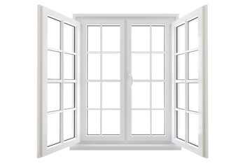 A simple open window with a white frame. Ideal for interior design concepts