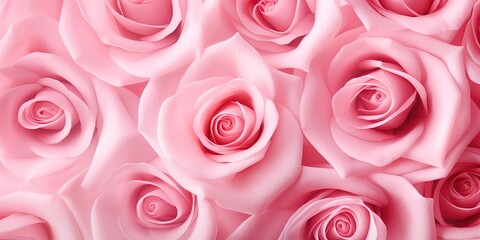 Closeup pink rose flower texture background for Valentine's Day. Pink rose texture background for romantic Valentine's Day celebration. Wedding invitation card.