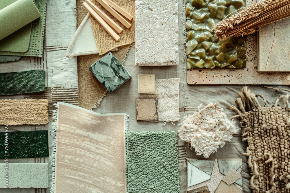 Poster Various types of tiles for design projects. Ideal for construction and interior design concepts
