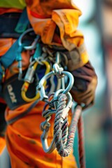 Close up of a person holding a rope, suitable for various concepts and designs