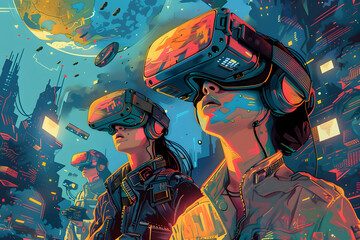Cyberpunk Virtual Reality Experience in Urban Setting