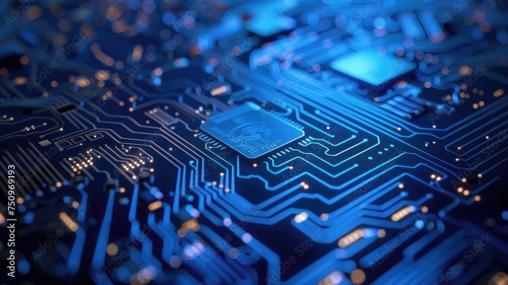 Leinwandbilder detailed view of a computer circuit board, suitable for technology concepts