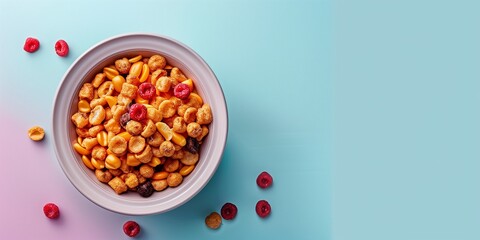 bowl of cereal for healthy breakfast  - obrazy, fototapety, plakaty