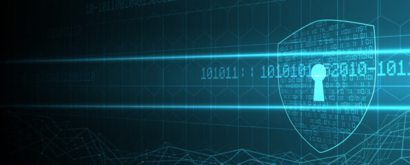 Cyber security and information or network protection. Future cyber technology web services for business and internet project