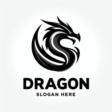 Logo illustration of a " Dragon ", IA generated	