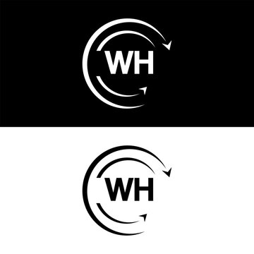 WH letter  logo minimal unique and simple logo design, WH creative modern monogram logo style
