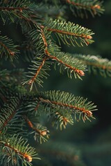 Detailed close up of a pine tree branch. Suitable for nature backgrounds