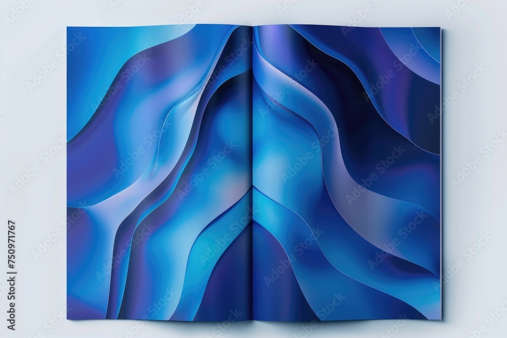 Poster an open book with a blue design, suitable for various educational or creative projects