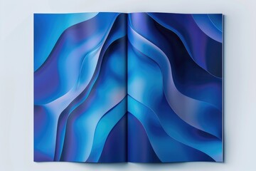 An open book with a blue design, suitable for various educational or creative projects